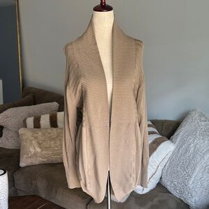 Aqua Women's Beige Open Front Cardigan